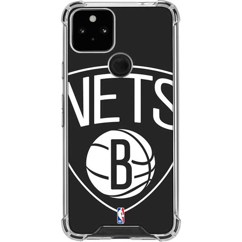 NBA Brooklyn Nets Large Logo Google Pixel 5 Clear Case